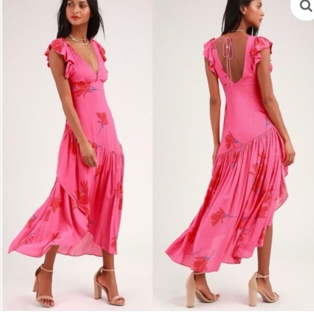 Free People Pink Floral High Low Dress